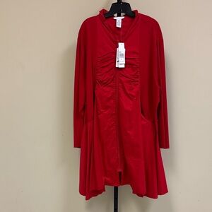 Joan Vass Red Women's Long Jacket
